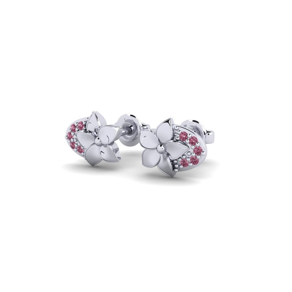 Oro Bianco 375 Granato Rodolite Orecchino da donna Riverside
