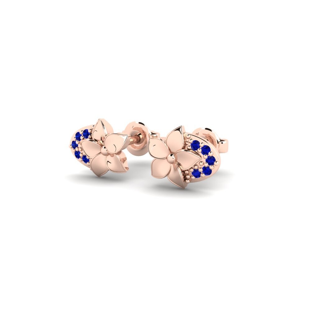 14ct Rose Gold Sapphire Women's Earring Riverside