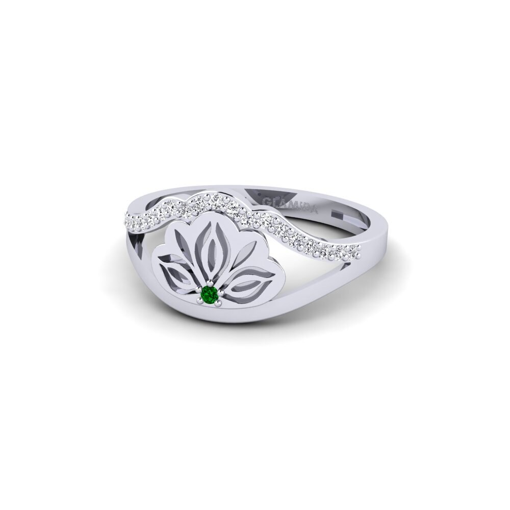 950 Palladium Green Zirconia Ring Rudang