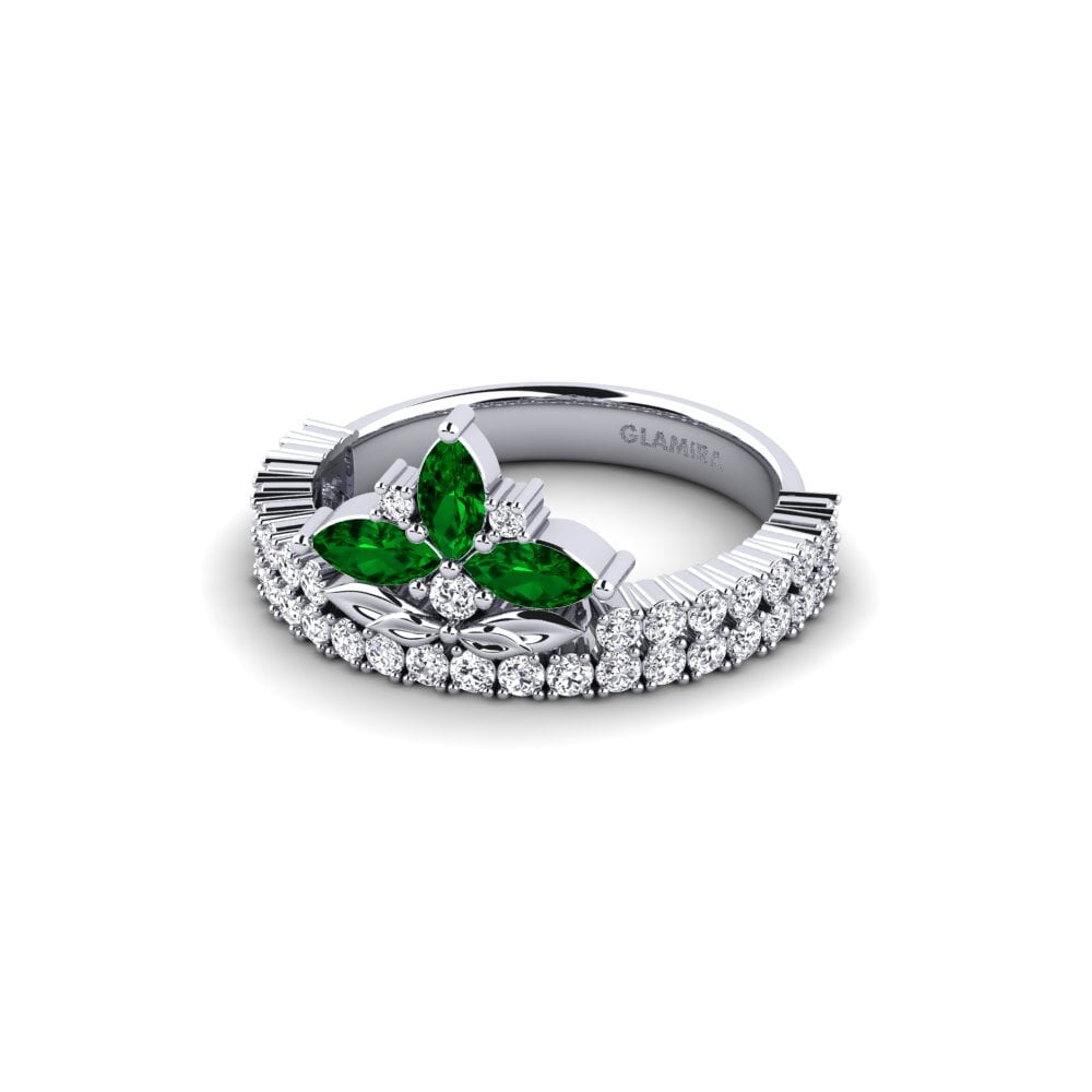 950 Palladium Green Zirconia Ring Rugosidade