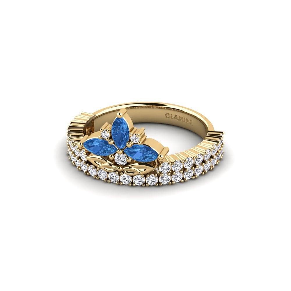 Dark Blue Zirconia Ring Rugosidade
