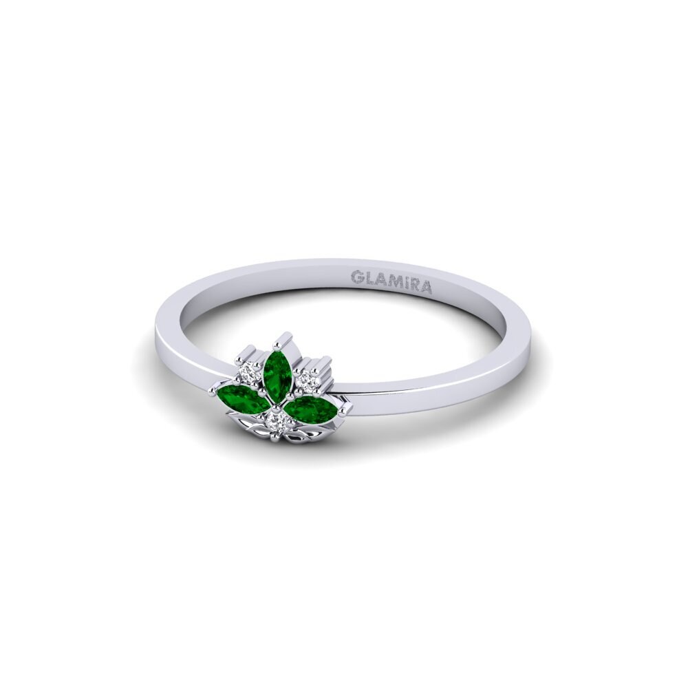 950 Palladium Green Zirconia Ring Samklang