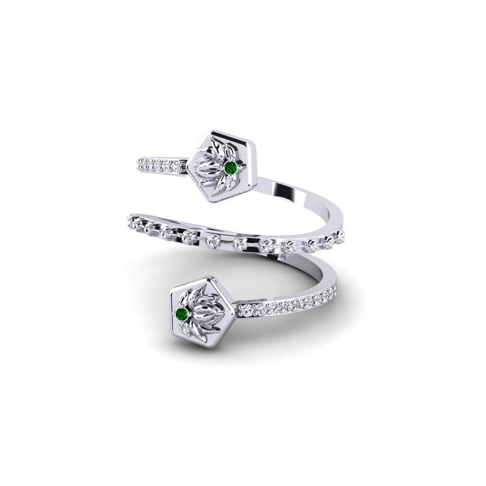 950 Palladium Green Zirconia Ring Samspelet