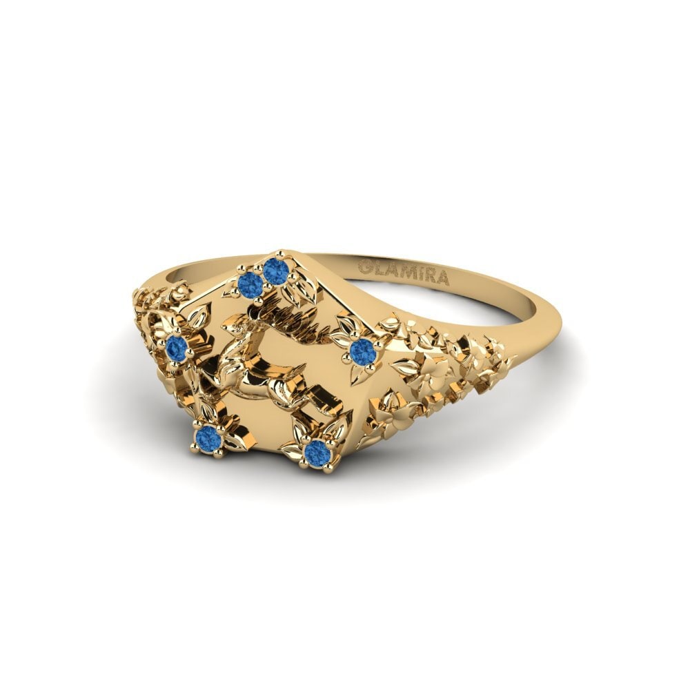 Dark Blue Zirconia Ring Skonsam