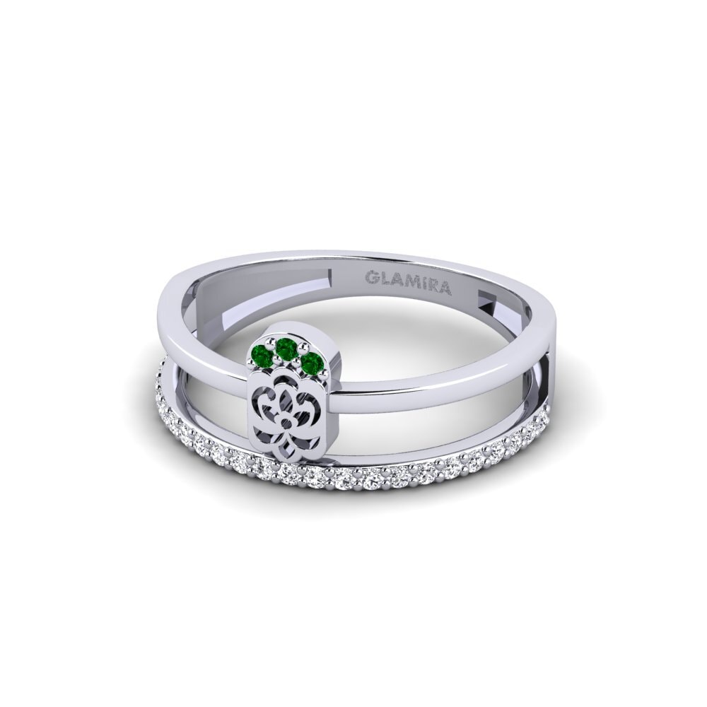 950 Palladium Green Zirconia Ring Thabilego