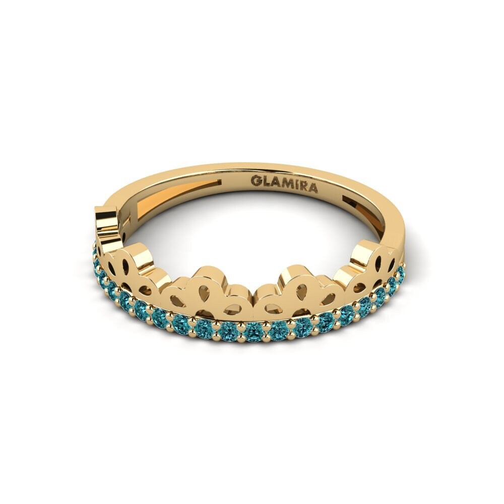 Diamante Azul Anillo Thiwe