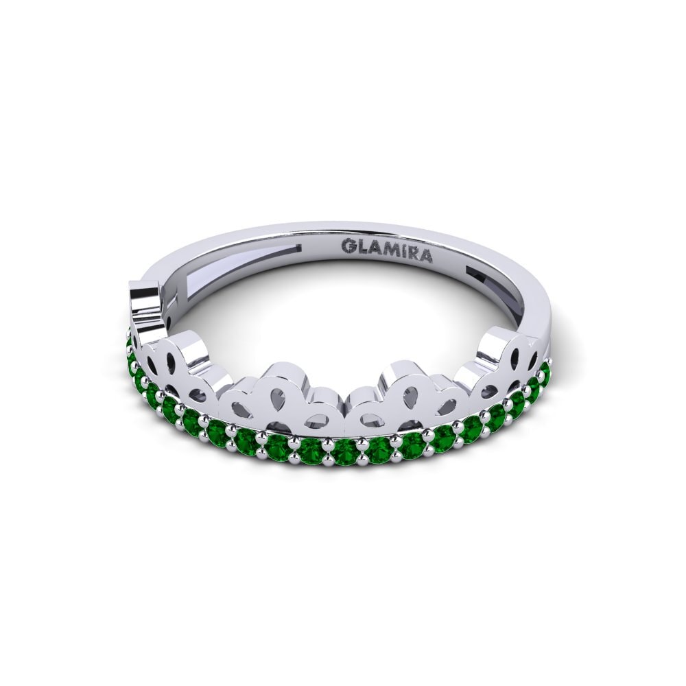 950 Palladium Green Zirconia Ring Thiwe