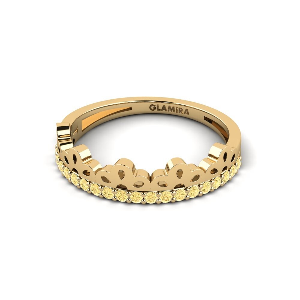 Diamante Amarillo Anillo Thiwe