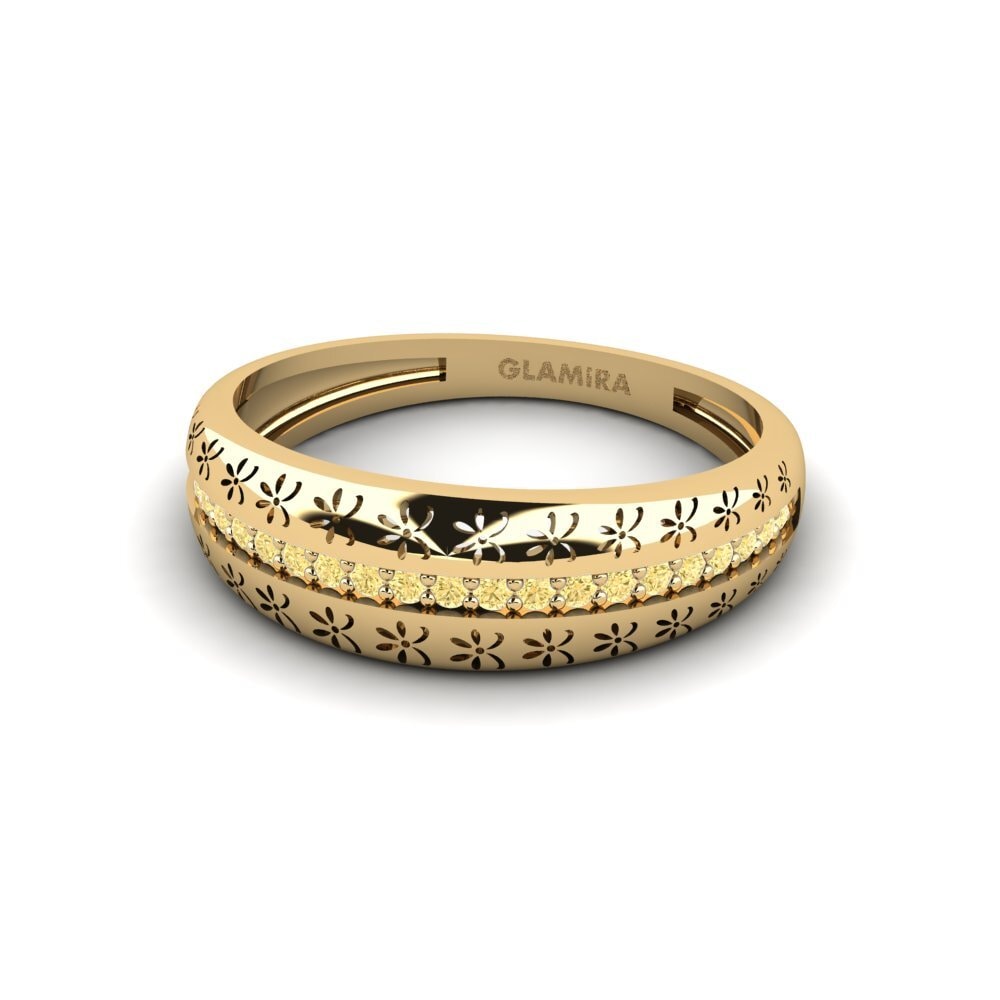 Diamante Amarillo Anillo Tsakeke