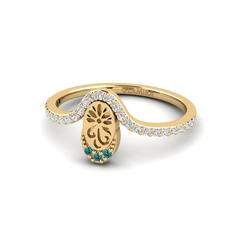 Diamante Azul Anillo Ugyohewe