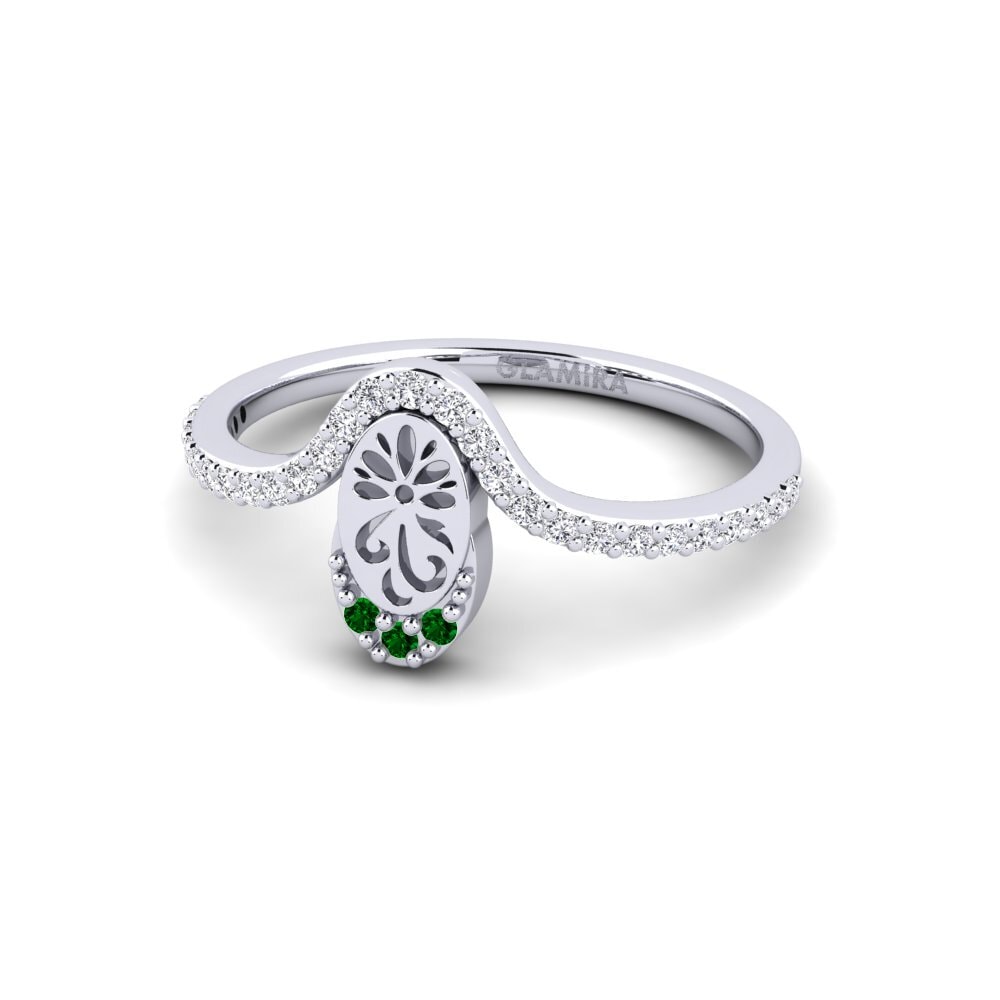 950 Palladium Green Zirconia Ring Ugyohewe