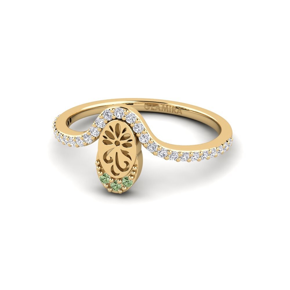 Diamante Verde Anel Ugyohewe