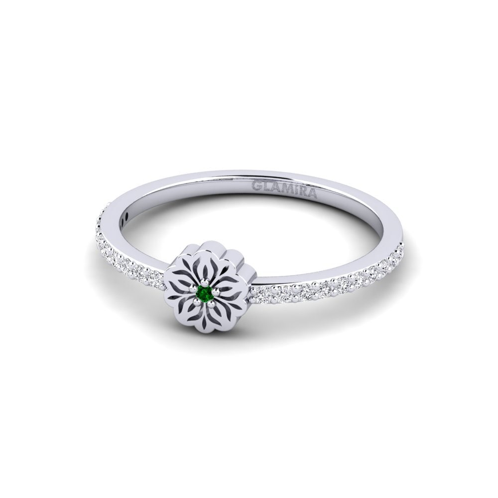 950 Palladium Green Zirconia Ring Wishimye