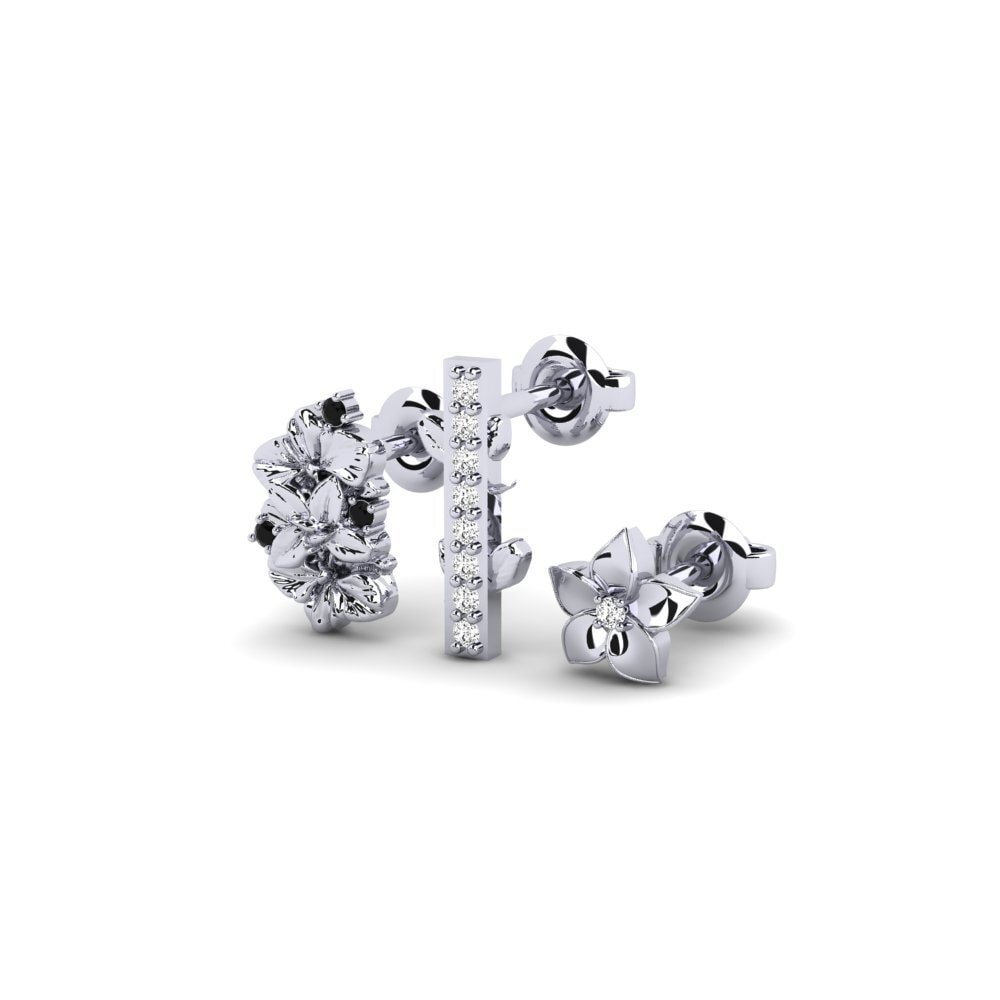 Oro Bianco 375 Onice Nero Orecchino da donna Camdera - SET