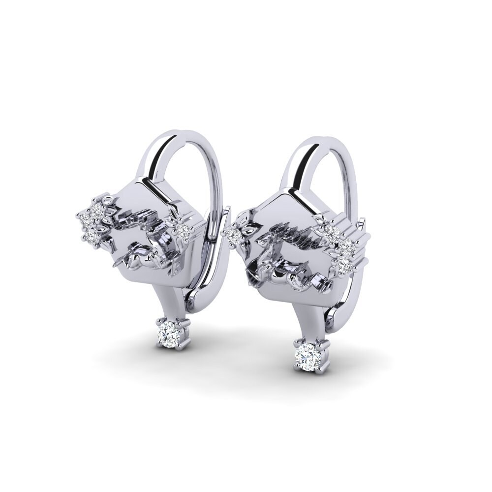 Oro Bianco 375 Zircone Orecchino da donna Chiaroscuro