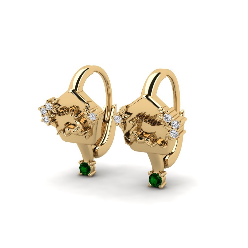 Zircônia Verde Brincos Feminino Chiaroscuro