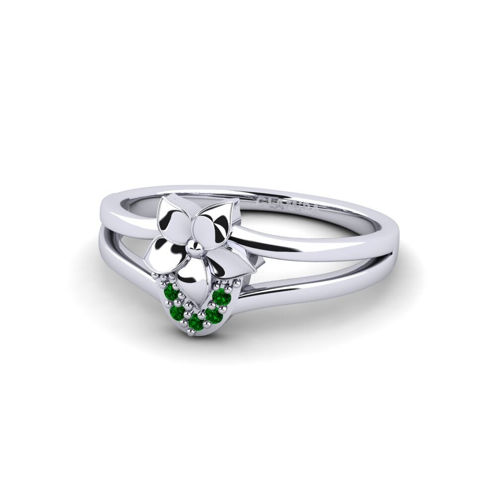 950 Palladium Green Zirconia Ring Delancey