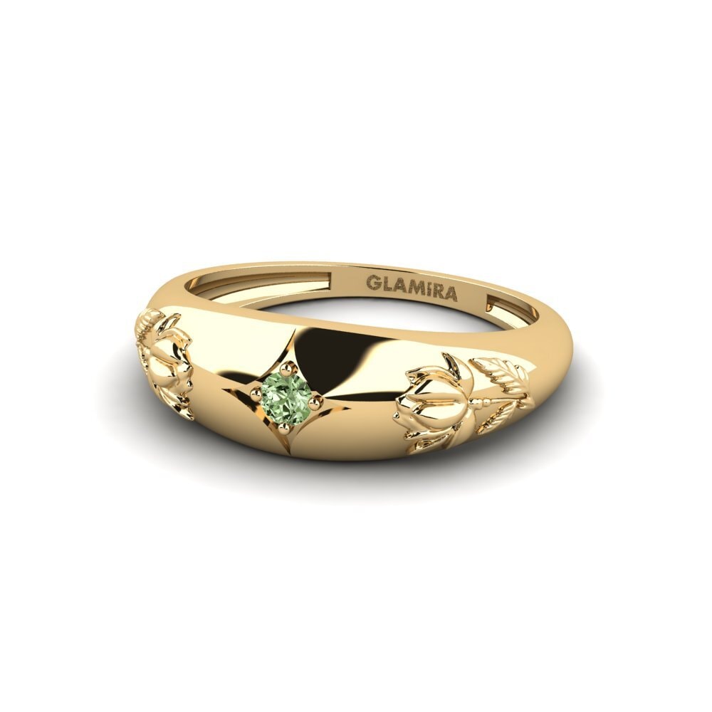 Diamante Verde Anel Djupverkan