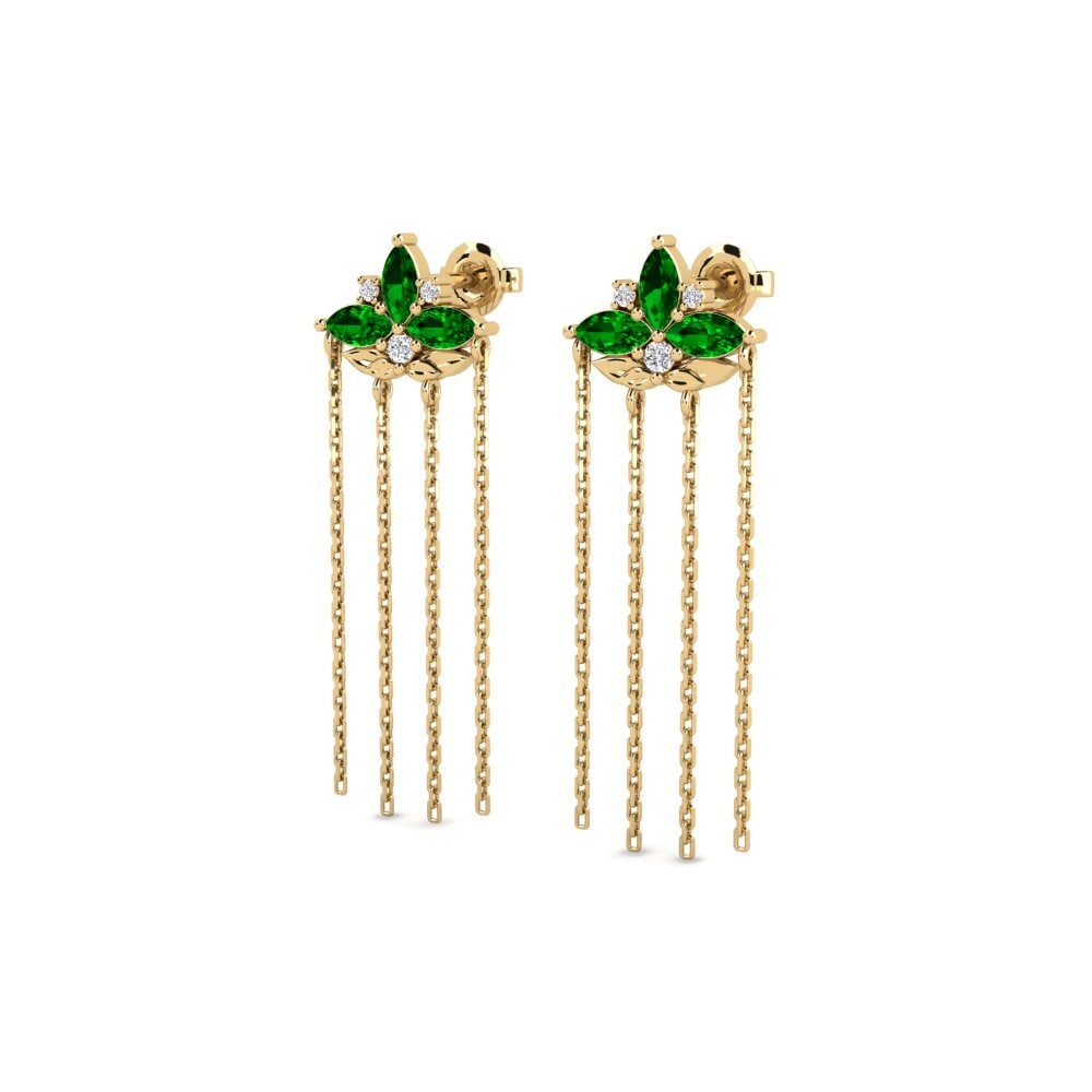 Zircônia Verde Brincos Feminino Egenartad