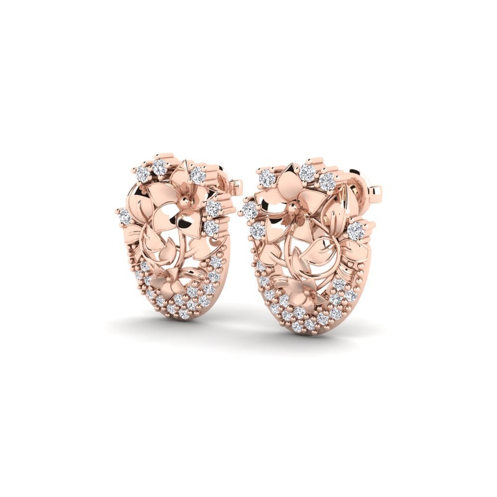 Or rose 585 Boucle d'oreille femme Elera