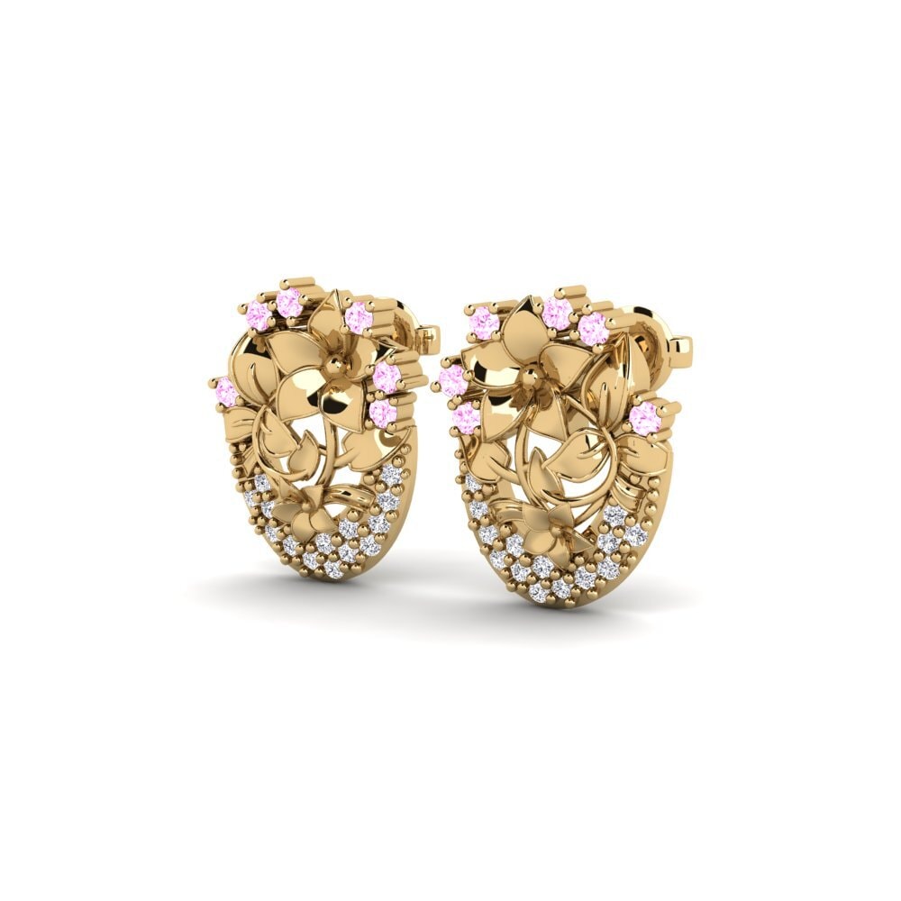 Safira Rosa Brincos Feminino Elera