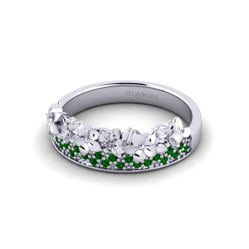 950 Palladium Green Zirconia Ring Ellor