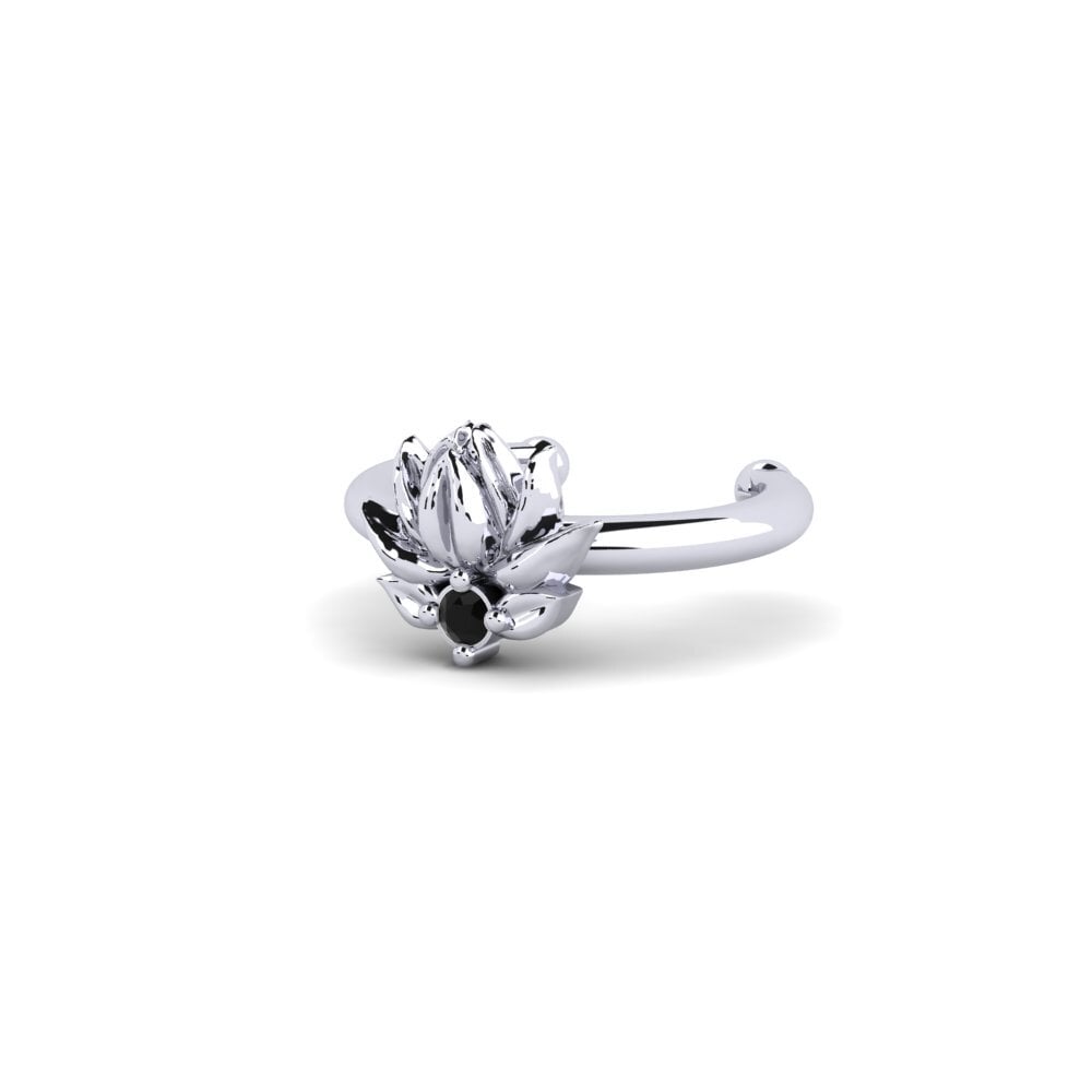 950 Platinum Black Sapphire Women's Earring Etterklang