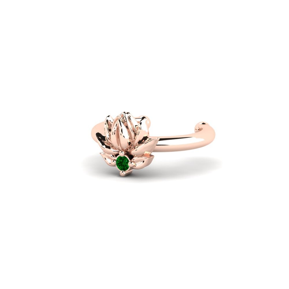 18k Oro Rosa Circonita Verde Pendiente de mujer Etterklang