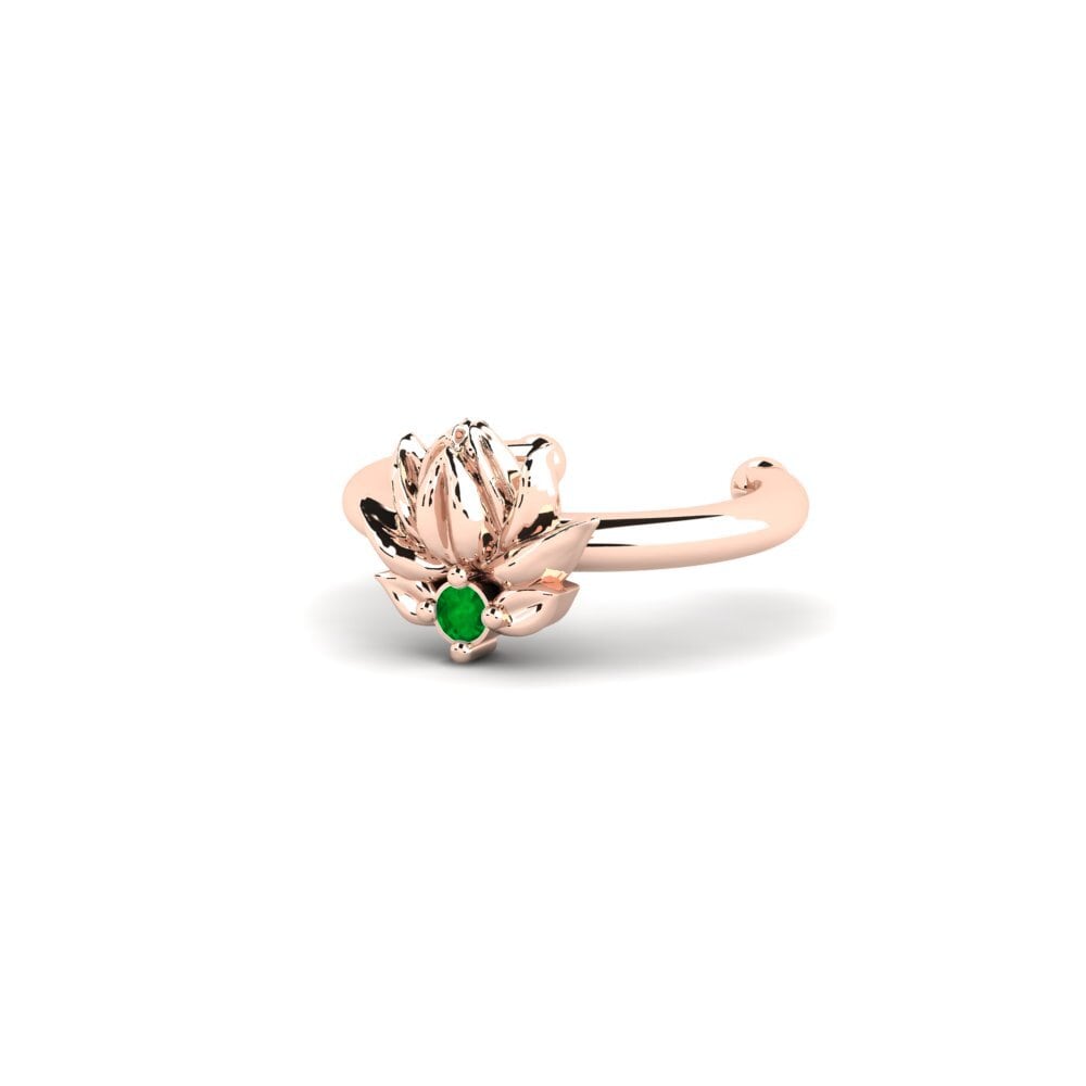 18k Oro Rosa Esmeralda Pendiente de mujer Etterklang