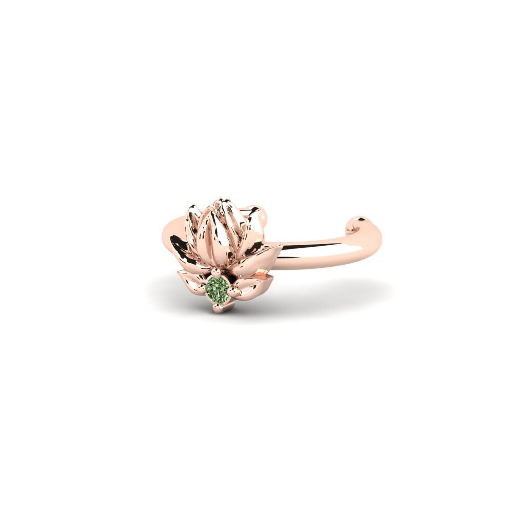 14ct Rose Gold Green Diamond Women's Earring Etterklang