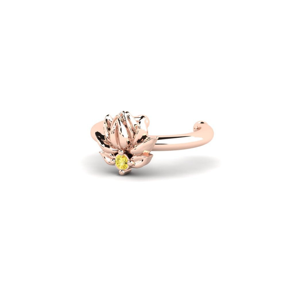 18k Oro Rosa Zafiro amarillo Pendiente de mujer Etterklang