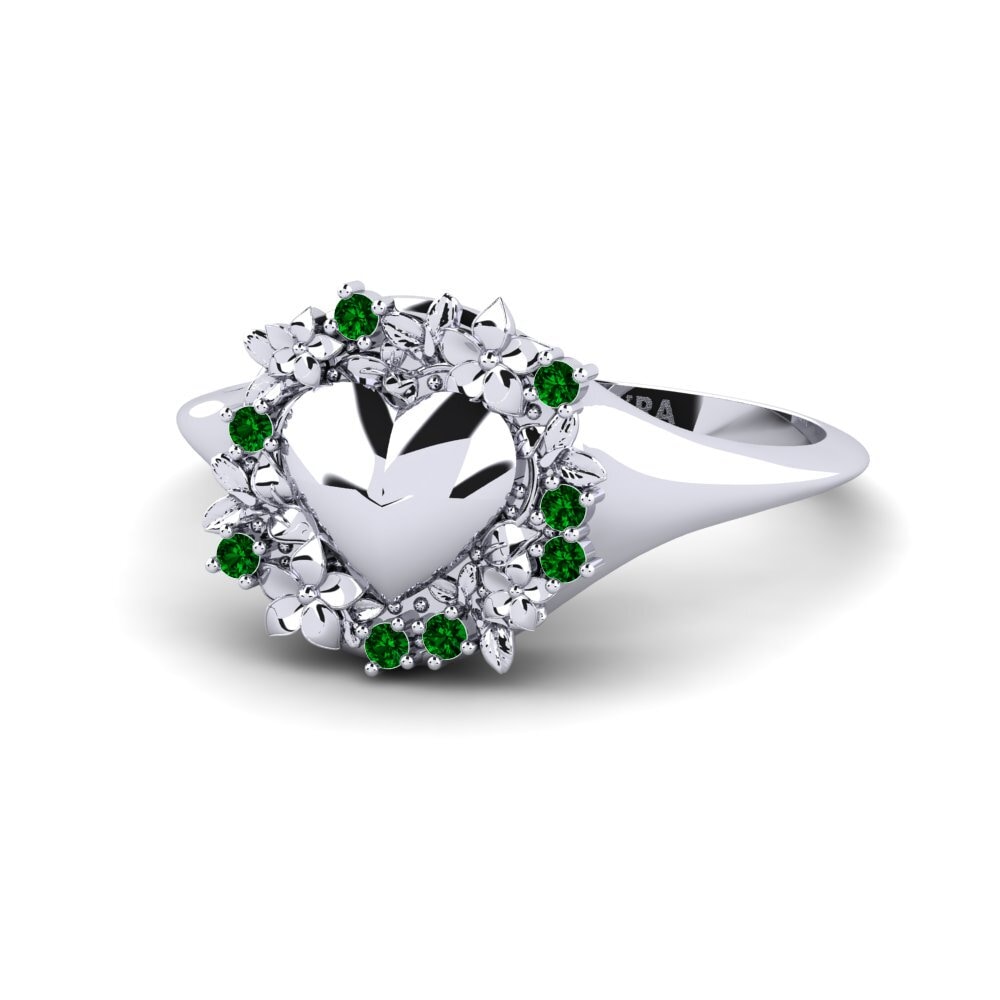 950 Palladium Green Zirconia Ring Fitzroya