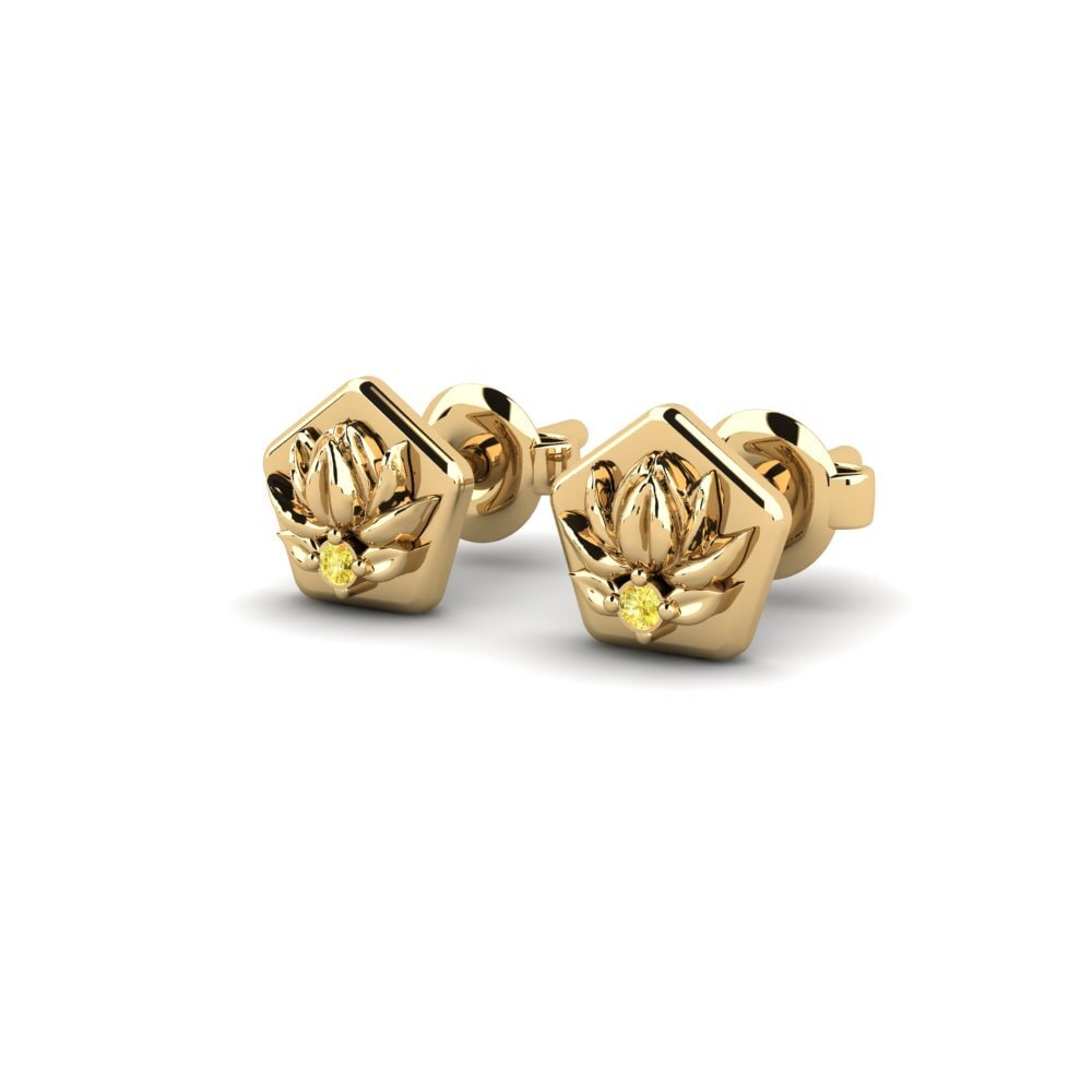 Đá Sapphire Vàng Bông tai nữ Floretum
