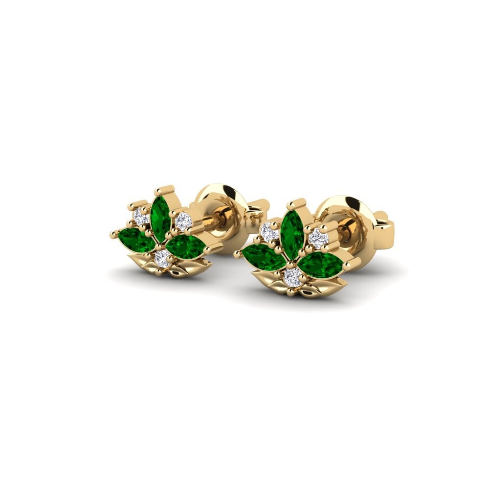 Zircônia Verde Brincos Feminino Floritura