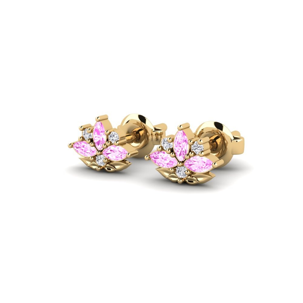 Safira Rosa Brincos Feminino Floritura
