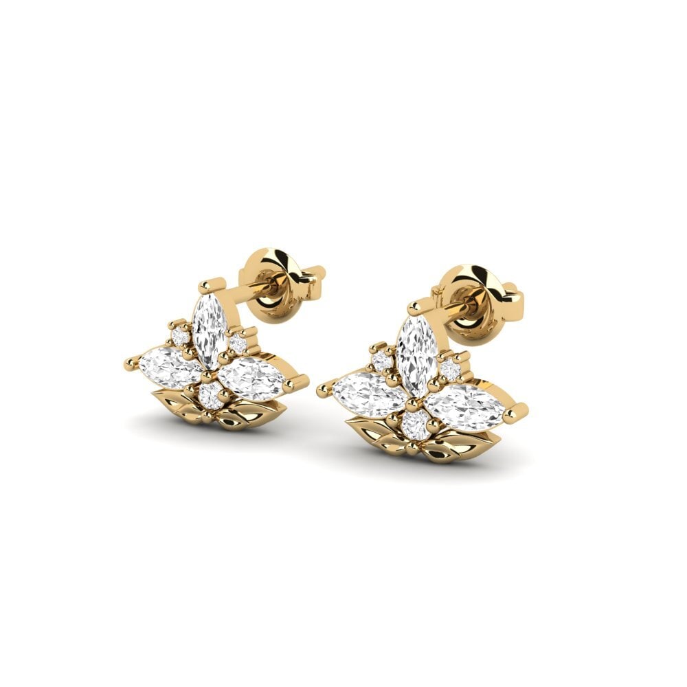 Saphir Blanc Boucle d'oreille femme Forankrad - A