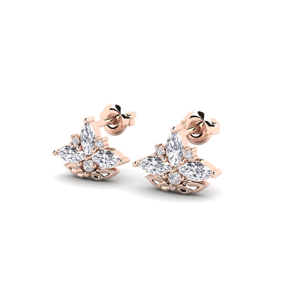 Or rose 585 Boucle d'oreille femme Forankrad - A