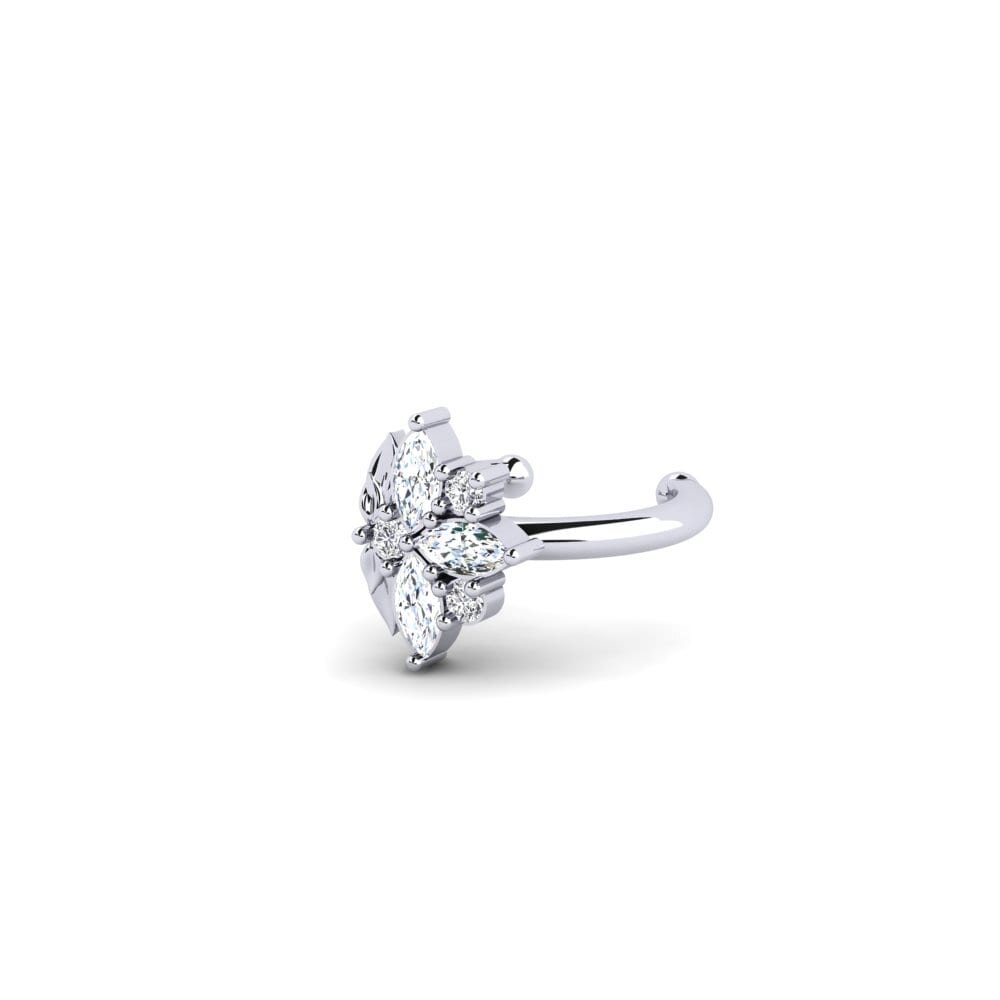 Oro Bianco 375 Zircone Orecchino da donna Forankrad - B