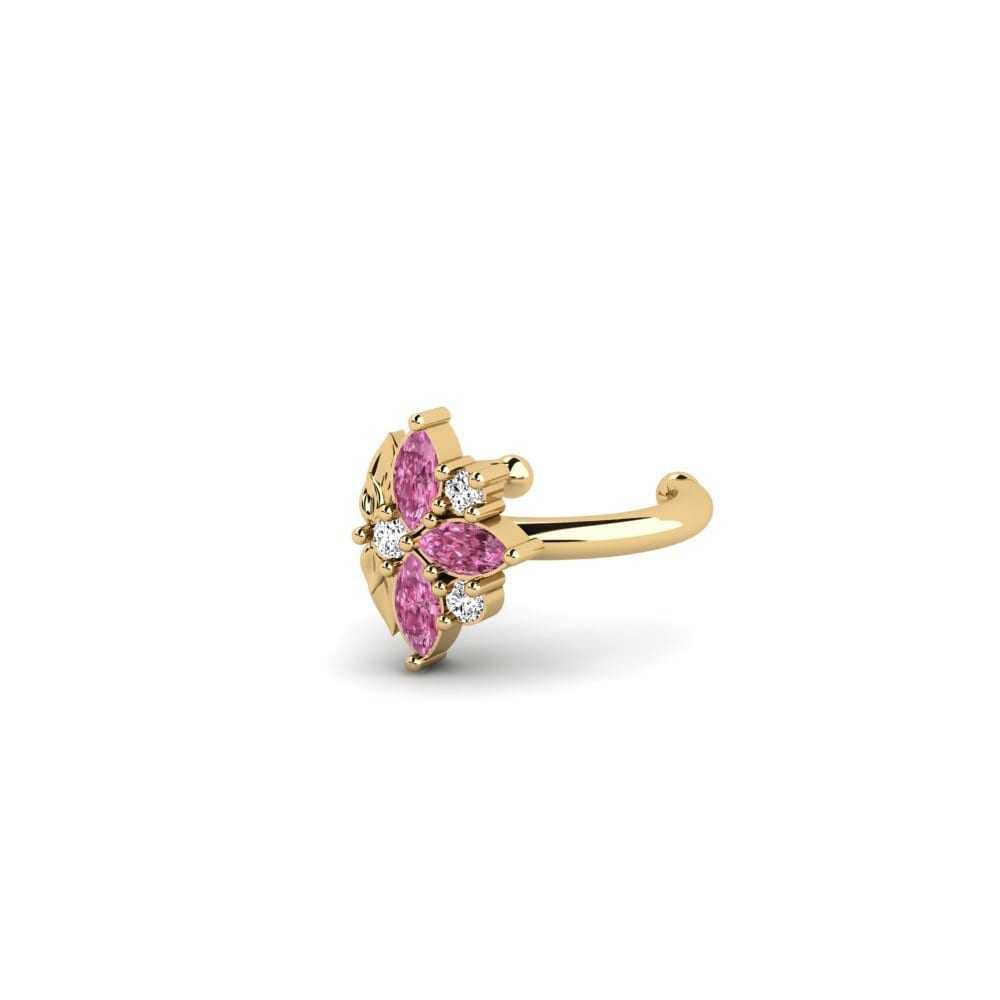 14k Oro Amarillo Granate Rhodolite Pendiente de mujer Forankrad - B