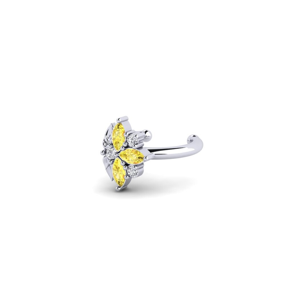 Paladio 950 Zafiro amarillo Pendiente de mujer Forankrad - B