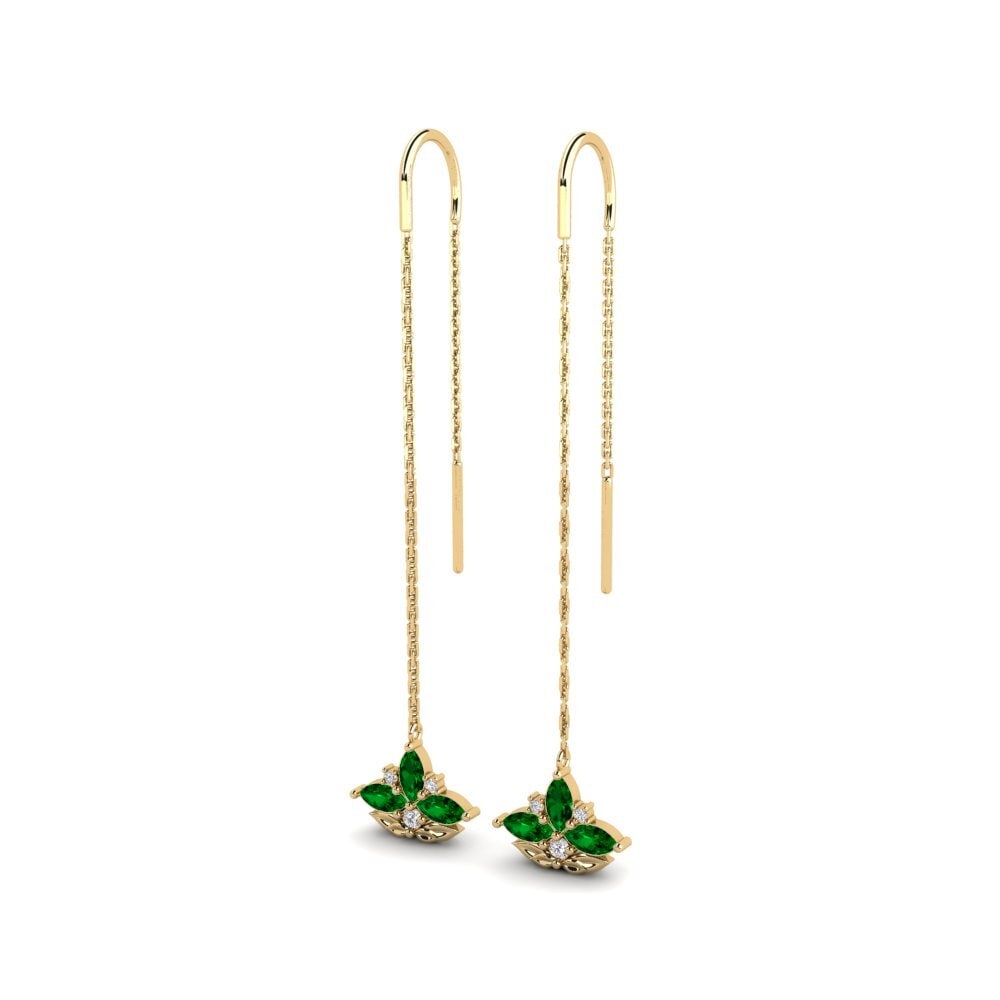 Zircônia Verde Brincos Feminino Fylgja