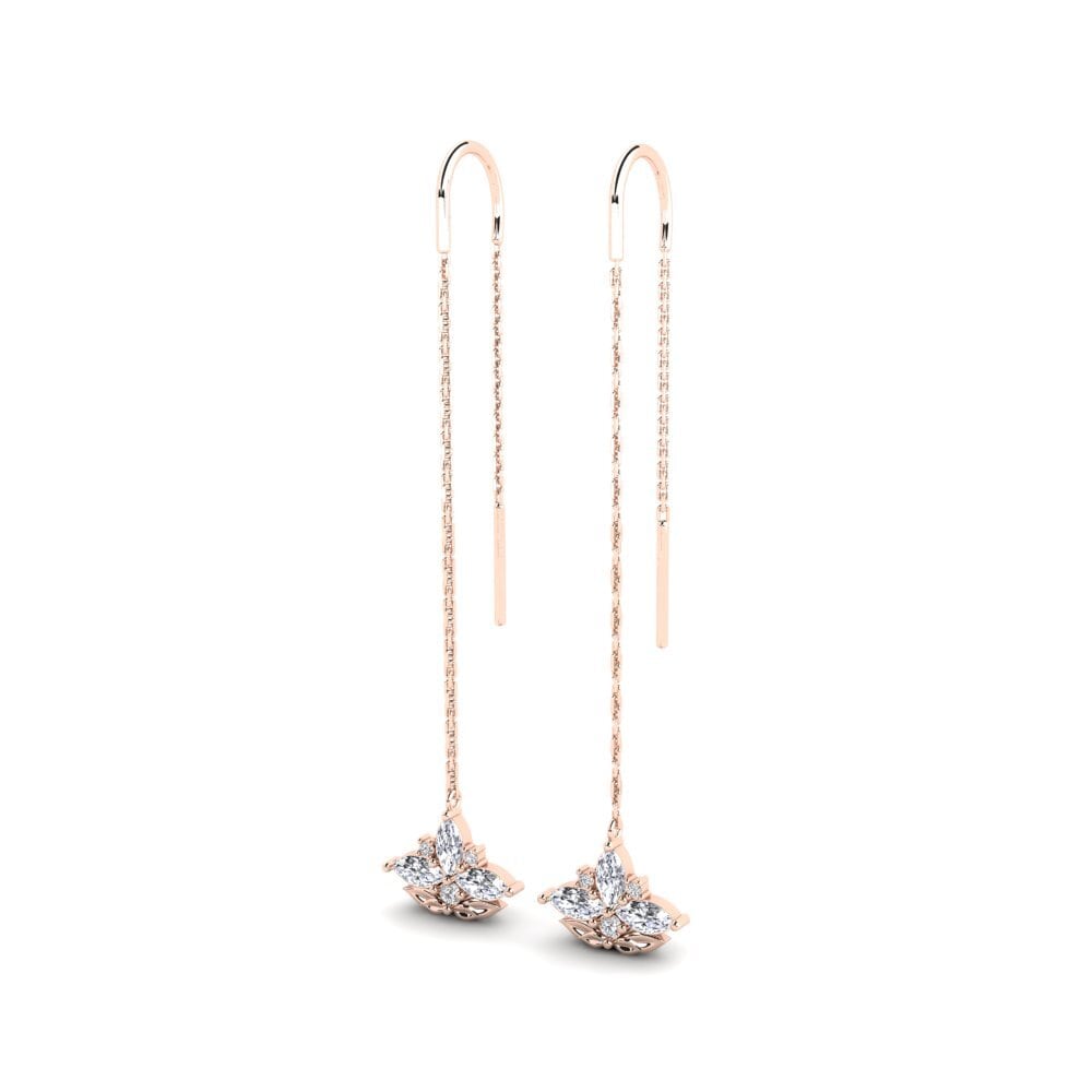 Or rose 585 Boucle d'oreille femme Fylgja