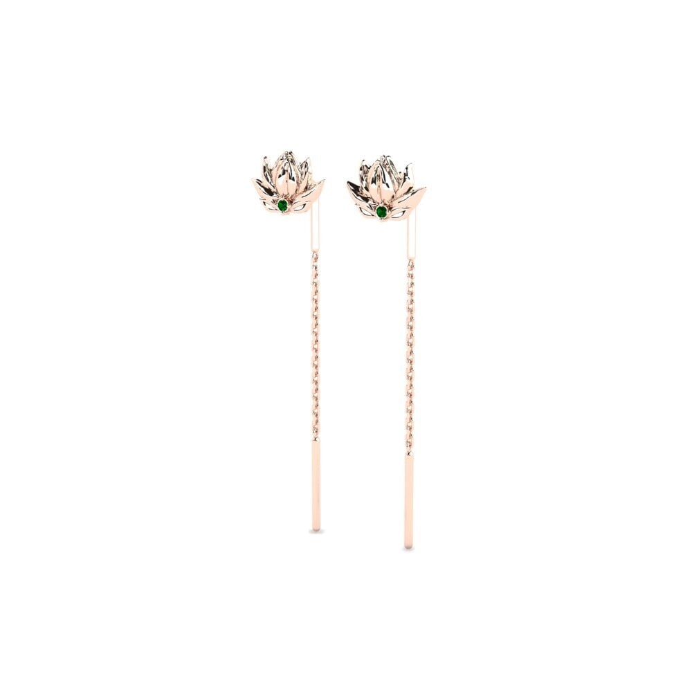 18k Oro Rosa Circonita Verde Pendiente de mujer Hamingja
