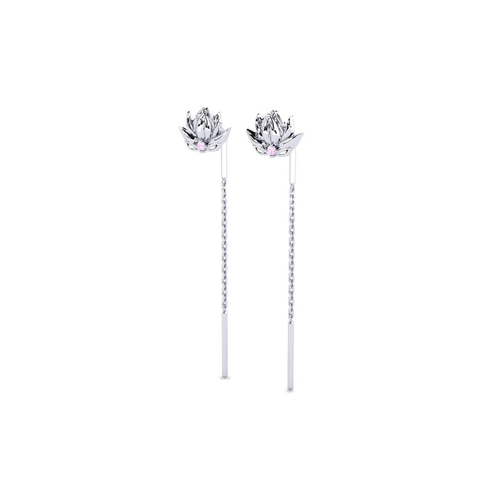 Palladium 950 Saphir Rose Boucle d'oreille femme Hamingja