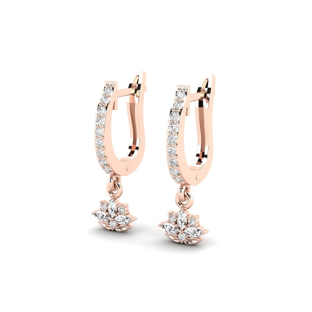14ct Rose Gold Moissanite Women's Earring Herbaria