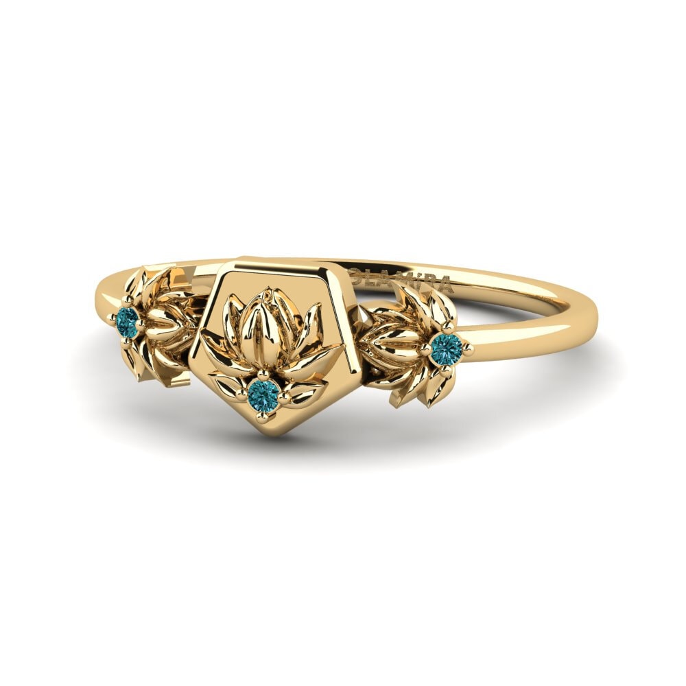 Diamante Azul Anillo Incisio