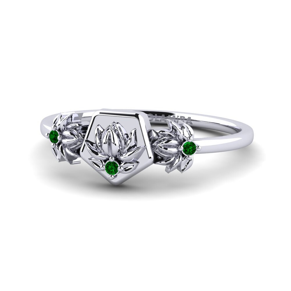 950 Palladium Green Zirconia Ring Incisio