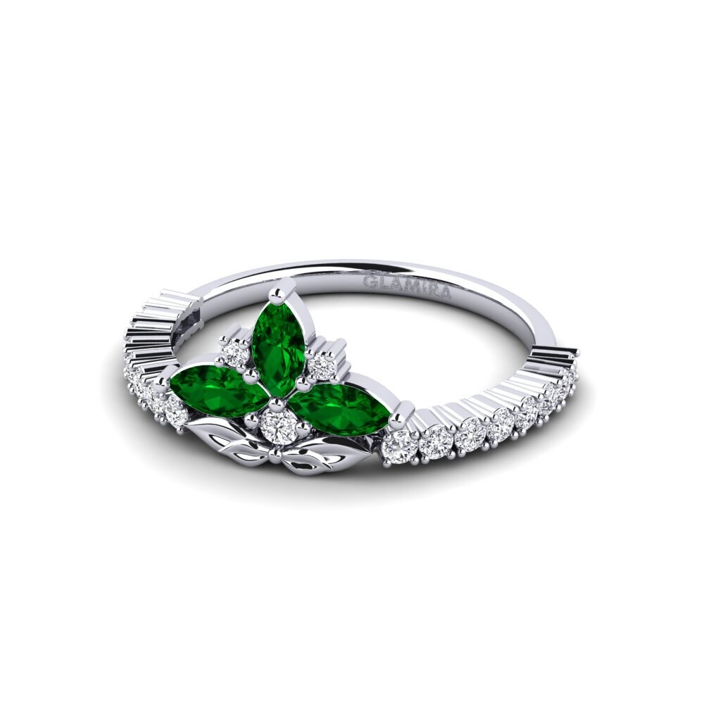 950 Palladium Green Zirconia Ring Intaglio