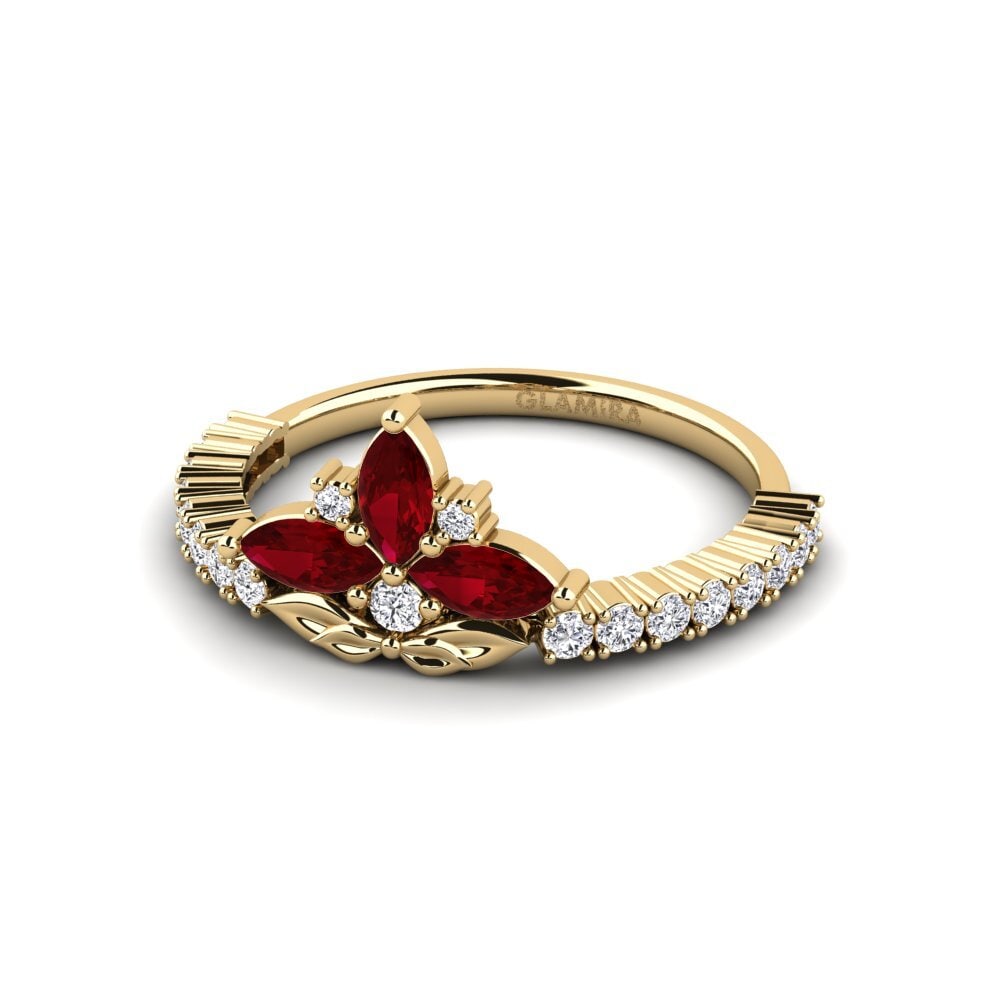Circonita Roja Anillo Intaglio