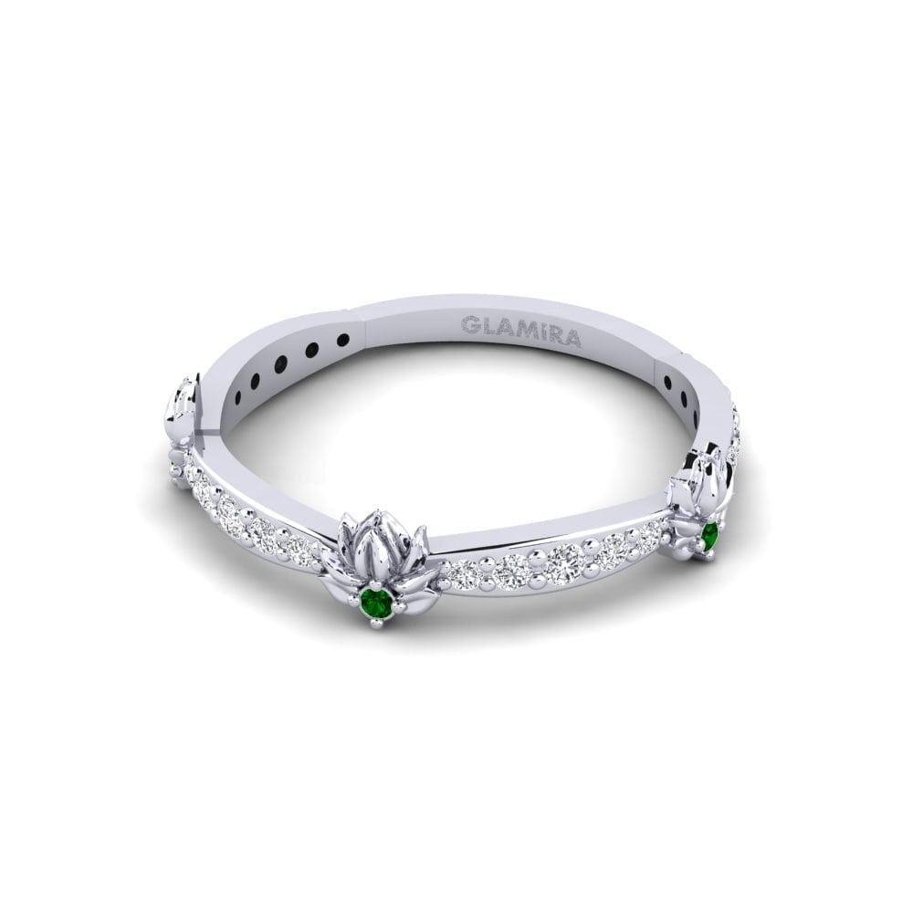 950 Palladium Green Zirconia Ring Ljusning